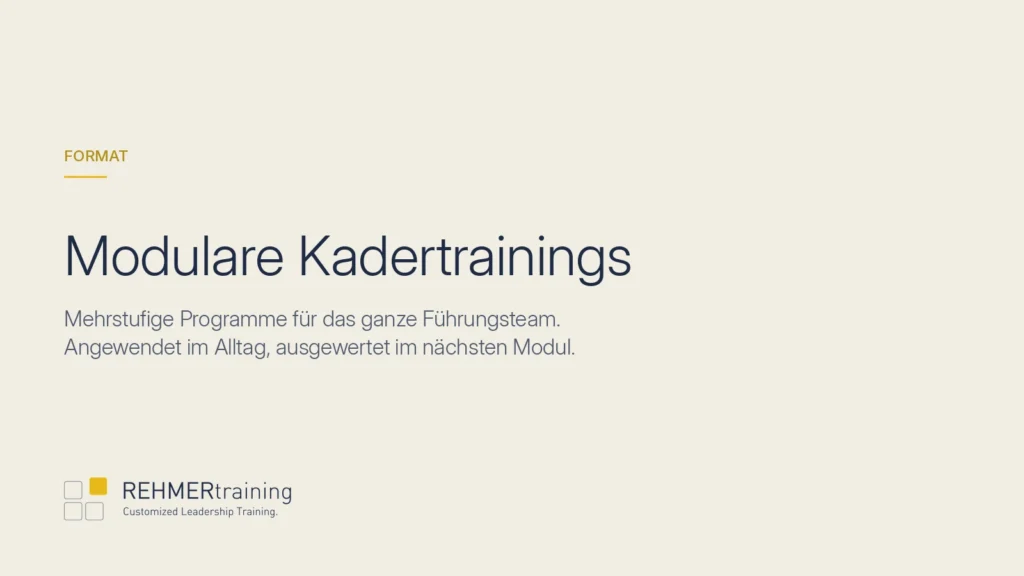 Modulare Kadertrainings für Führungsteams in der Schweiz